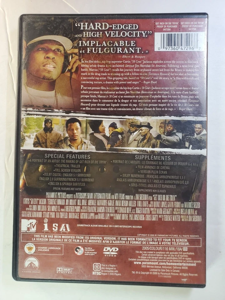 Get Rich or Die Tryin' Fullscreen Edition DVD 2005 Paramount Pictures  - Image 4 of 4