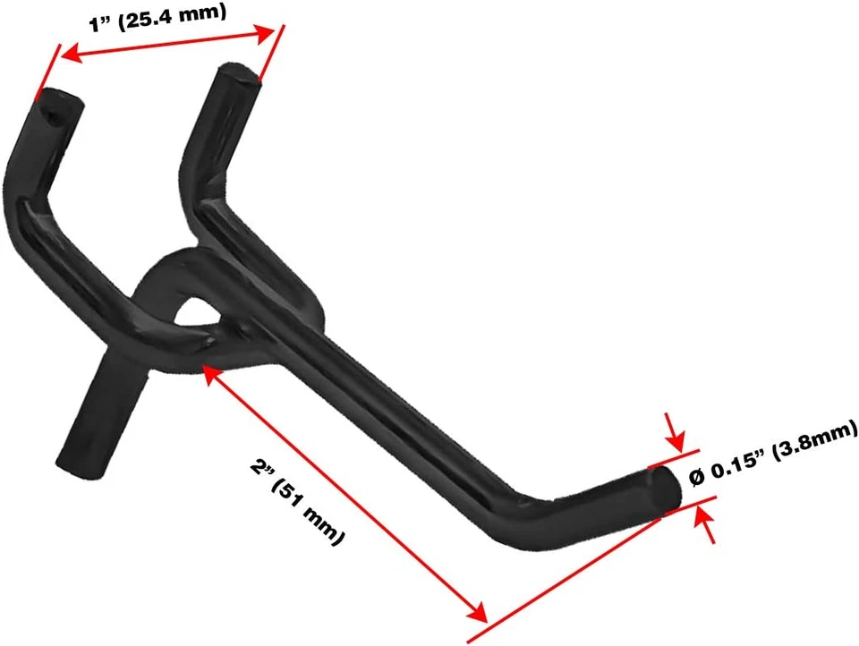 100 Pack 2 Inch Length Steel Black PEG Board Pegboard Shelving Hooks Wholesale L - Image 4 of 4
