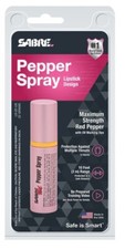 SABRE Pink Lipstick Pepper Spray for Women, Red Pepper Maximum Strength.