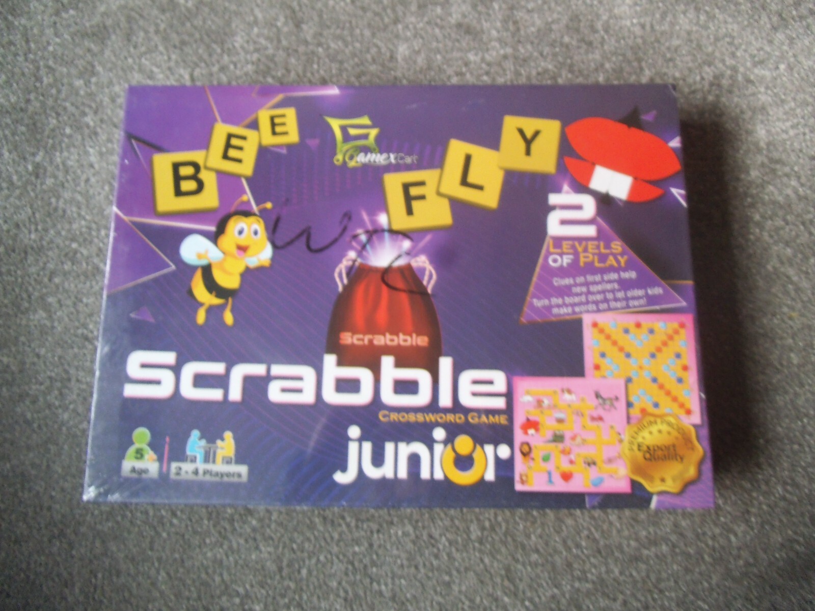 Vintage GAMEXCART ~ SCRABBLE JUNIOR ~ CROSSWORD GAME NEW