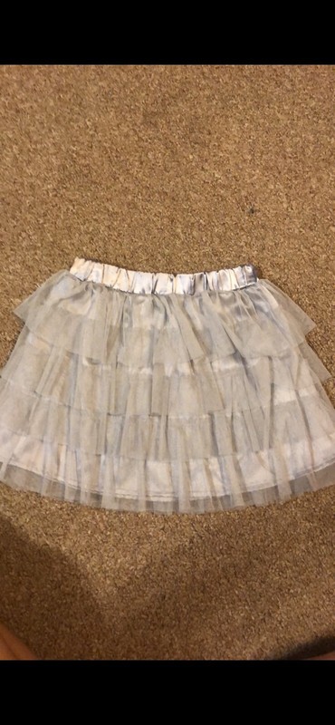 girls Total Girl silver tulle tiered skirt sz 8