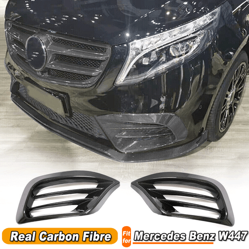 Per Mercedes W447 Classe V 2020-2021 Carbonio Front Splitter Flaps Pinne Canards - Foto 1 di 9
