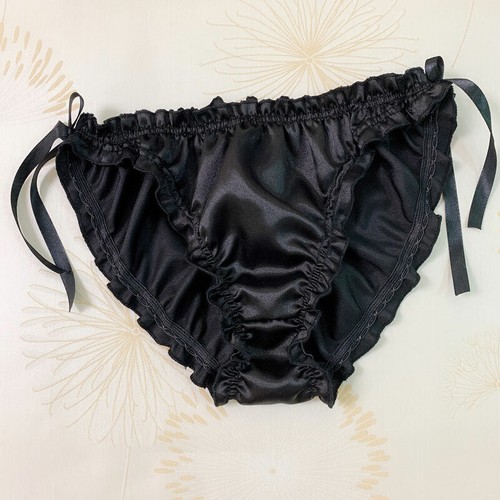 Women G-String Thong Panties Faux Satin Silk Sexy Knickers Underwear Tie on Side - Bild 4 von 16