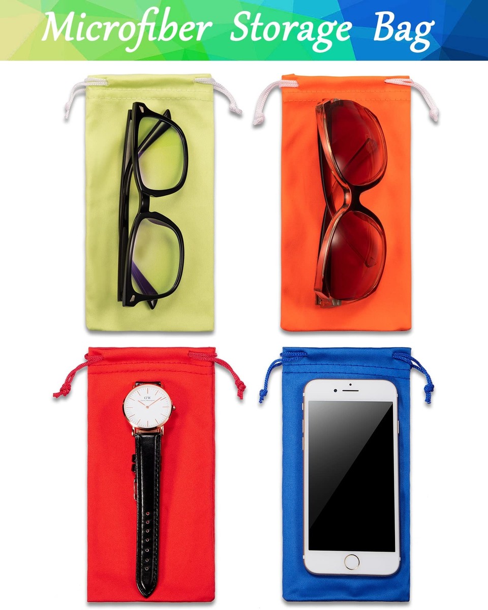 40 Pcs Microfiber Glasses Pouch Case with Drawstring  display picture 3