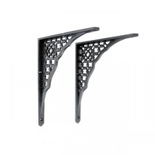 Black Victorian Shelf Brackets Pair Aluminum Bracket Holders Renovators Supply