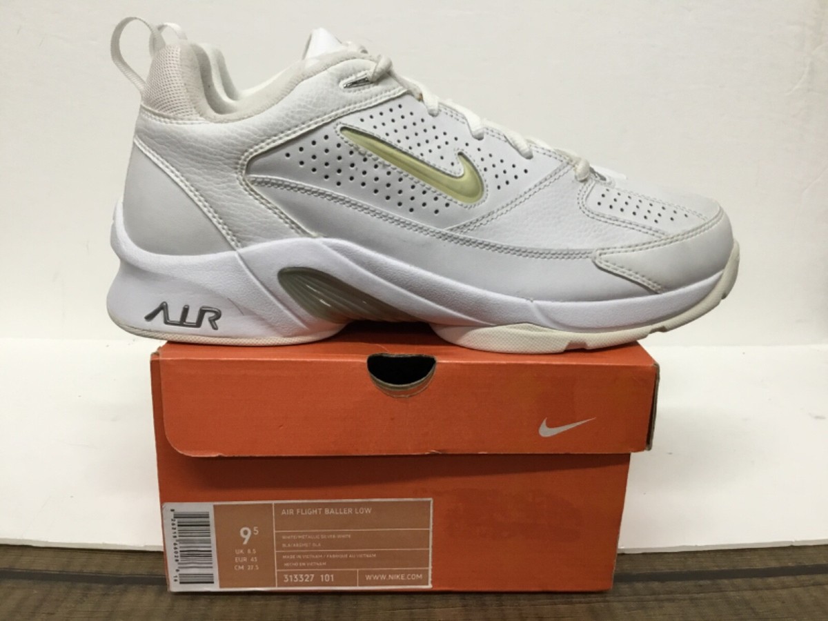 Nike Air Flight Baller Low Mens shoe #313327 101 sz 9.5 wht