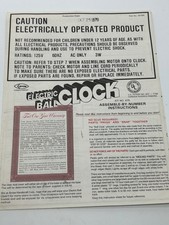Vintage 1979 Arrow Time Machine Kinetic Electric Rolling Ball Clock MANUAL ONLY