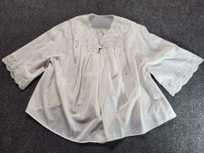 Vintage Lace Trimmed Floral Embroidered Bed Jacket