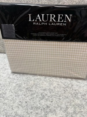 ralph lauren Sloane Gold Check California King Sheet Set New