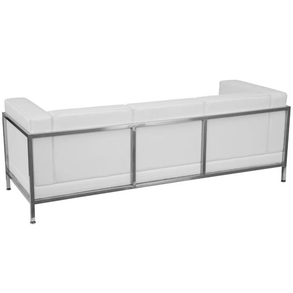 Flash Furniture Imagination Leather Reception Sofa in White - Image 2 of 2