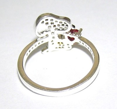 Peanuts Snoopy Ring S925 Sterling Silver Inlaid With CZ Crystals
