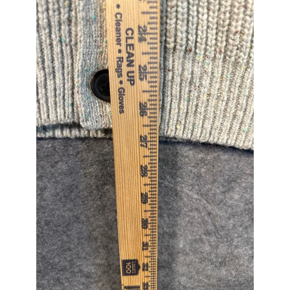 GAP Hombres Cárdigan Suéter Grande Mezcla Lana de Cordero Gris Multi Botón Delantero Tejido Foto 4 de 4