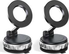 2 Pack Vacuum Suction Magnetic Phone Holder for Car Dashboard Windshield Hands