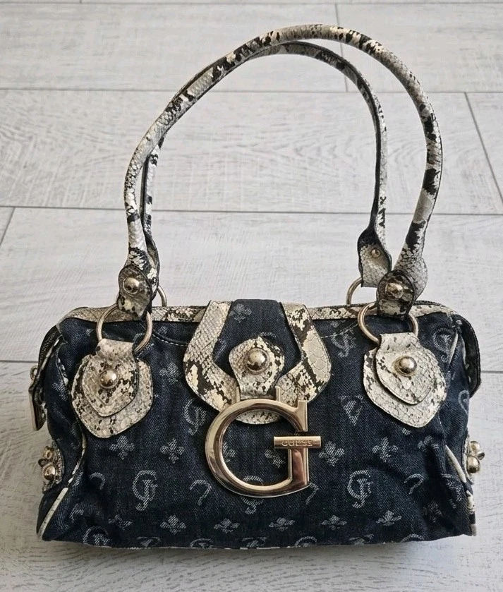 GUESS Denim Exterior Satchel/Top Handle Bag Handbags & Bags for
