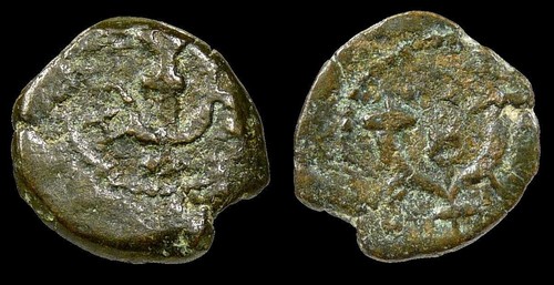 HEROD The Great Coin from LIFETIME of JESUS CHRIST.Jerusalem Holy Land Prutah - 第 2/11 張圖片