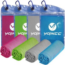 Cooling Towels 4 Pack 40x12 Inch Ice Cool Microfiber for Neck Yoga Gym