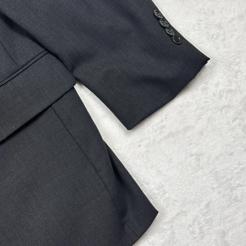 Pronto Uomo 2 Piece Suit Mens 43R / 38W Gray Lessona Wool Italy Jacket Pants - Image 3 of 4