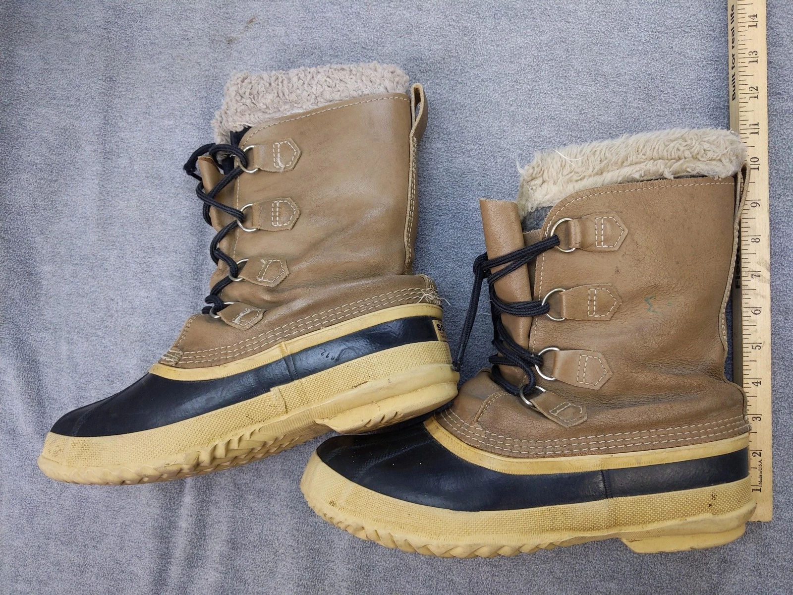 Sorel Ashland Snow Boots Mens 9 42 Brown Leather Waterproof Insulated Winter