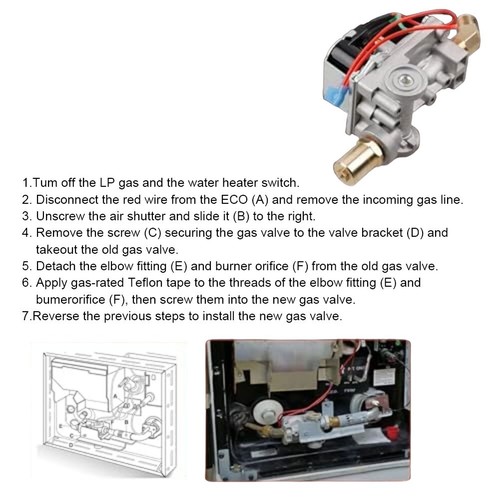 RV Maintenance RV Water Heater Valve Gas Valve Replacement 10 Gallon Capacity - Picture 6 of 8