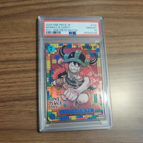 Monkey D. Luffy P-110 ONE PIECE Day 2025 Promo Japanese ONE PIECE Card PSA 10