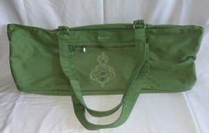 Gaiam embroidered yoga mat travel athleisure pilates gym canvas bag Green L@@K!