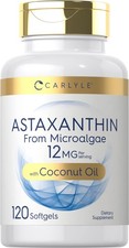 Astaxanthin 12Mg Softgels  120 Count  Non-Gmo Gluten Free