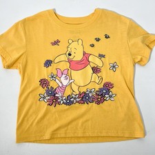 Disney Winnie The Pooh T-Shirt Womens Small Yellow Piglet Embroidered Graphic