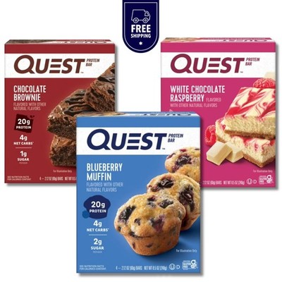Quest Protein Bar, Verity Pack, 20g Protein, 12 Ct, 14g of Fiber 4g. Net Carb