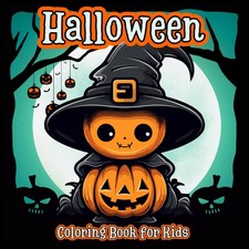 Halloween Coloring Book for Kids: 42 Spooky but Not Scary Halloween Pages with P