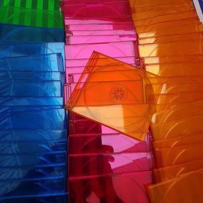 5x oder mehr Doppel Slim Box / DVD und CD Leerhülle von Hama, bunt