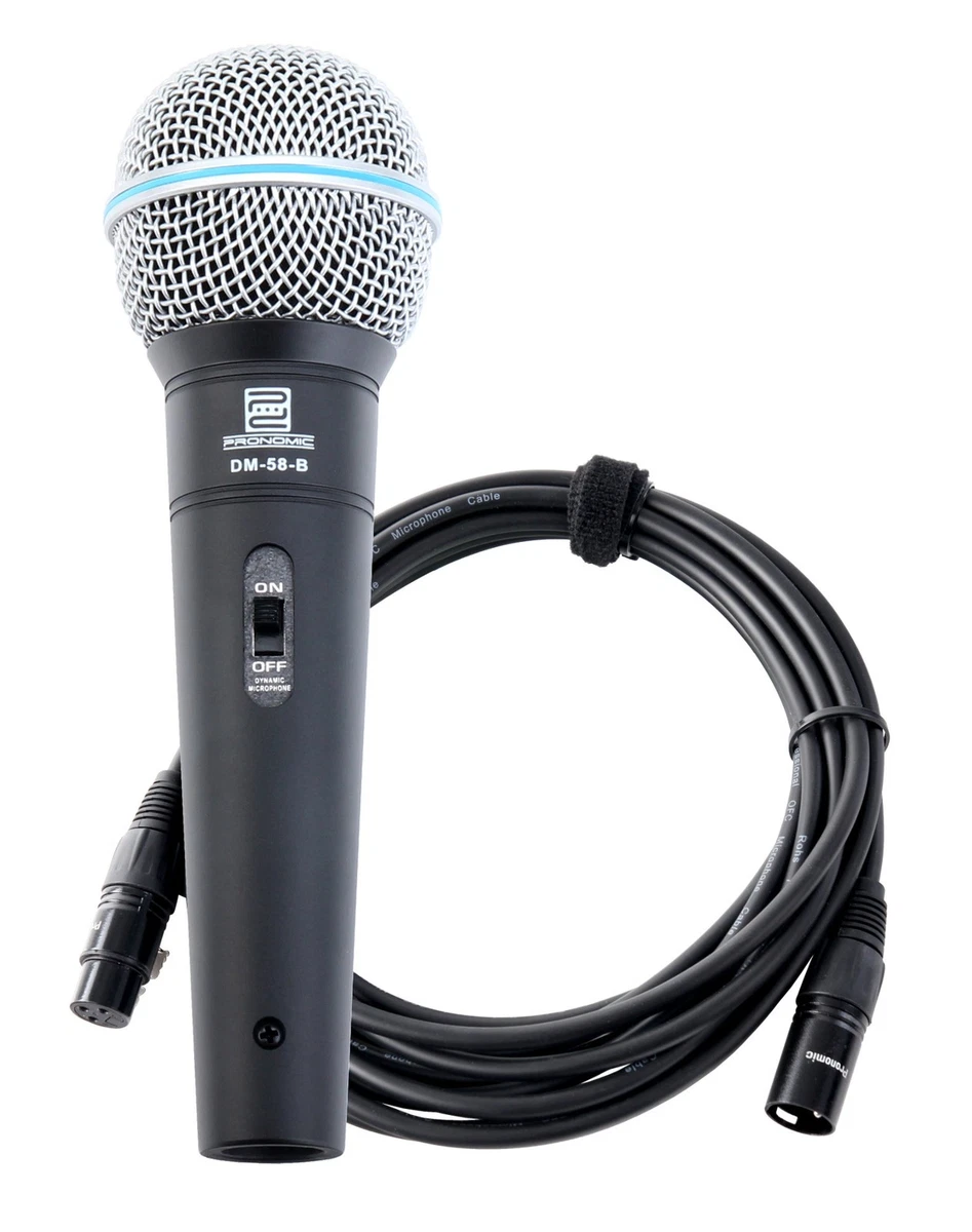 Microphone Dynamique Professionnel - Fil Long - Noir - Idéal Karaoké