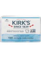 Kirk's Castile Bar Soap - Made With Premium Coconut Oil, 4 oz. Bars, 4 Pack