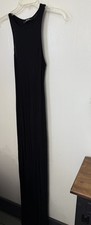 Lulus M Black Maxi Dress Stretchy Knit High Slit 