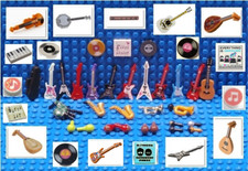 LEGO MUSIC SHOP ~ Minifigure Instruments Guitar Violin Saxophone Banjo Lute NEW