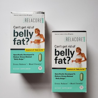 2 Relacore Extra Belly Fat & Stress Relief Mood Booster 90 Count Each Exp 5/26 *