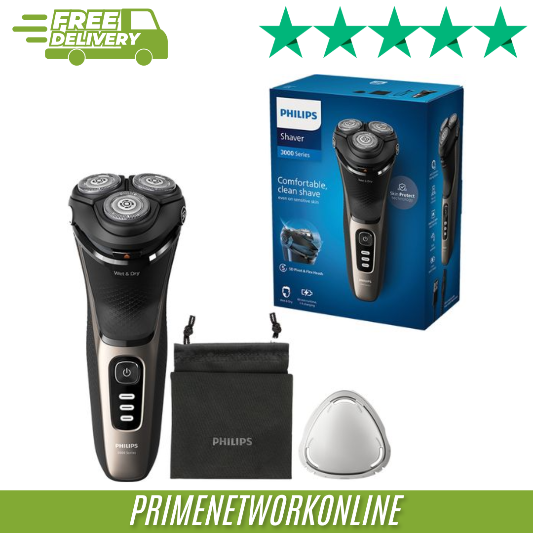Philips Series 3000 S3242/12 Wet & Dry Rotary Shaver - Black 100% ORIGINAL ⭐⭐⭐⭐⭐