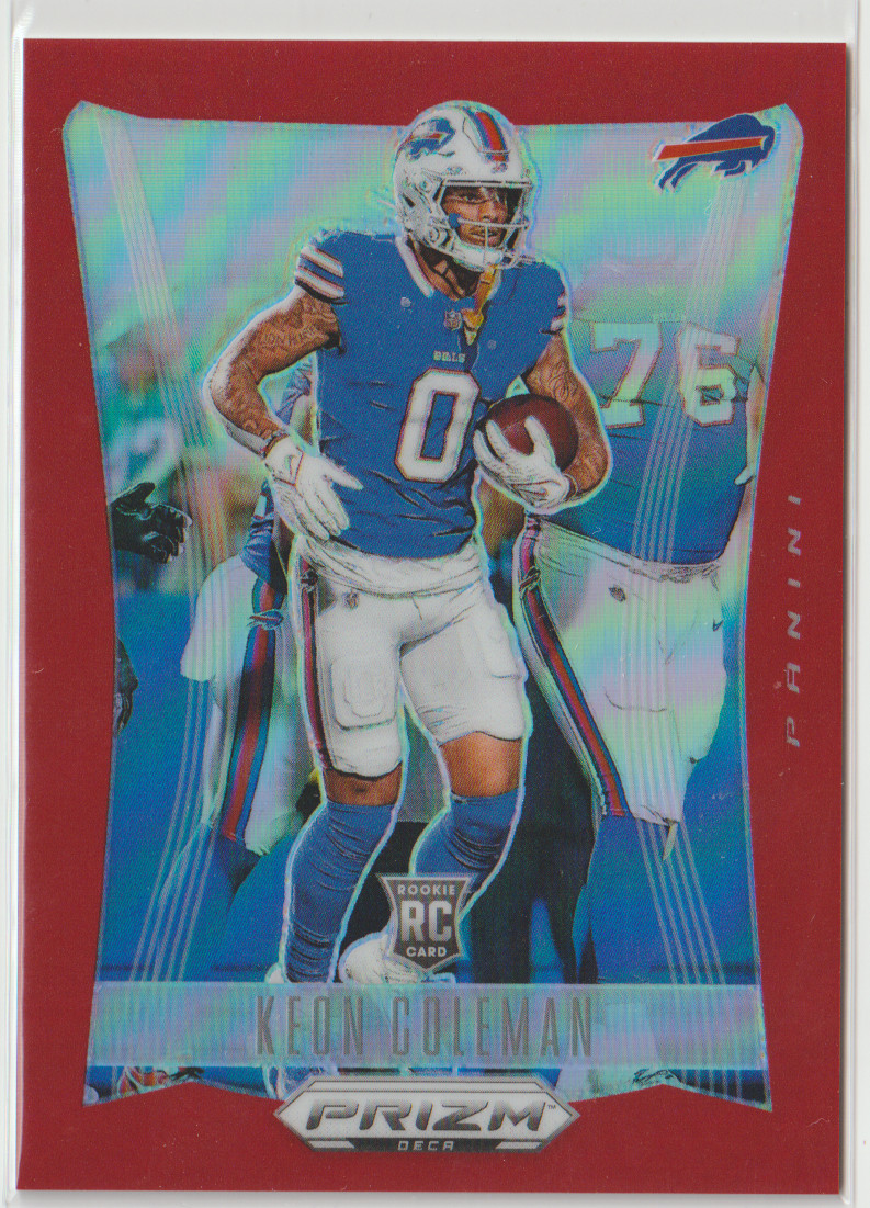 2024 PANINI PRIZM DECA KEON COLEMAN ROOKIE RED PRIZM 184/199 BUFFALO BILLS
