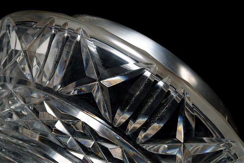 A VINTAGE ANGORA SILVER RIMMED CUT GLASS FRUIT / SALAD PRESENTATION BOWL. - Picture 9 of 16