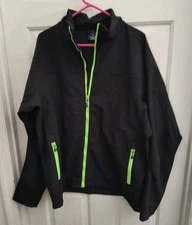 Polar Edge Men's Black Jacket XXL Neon Green Zippers