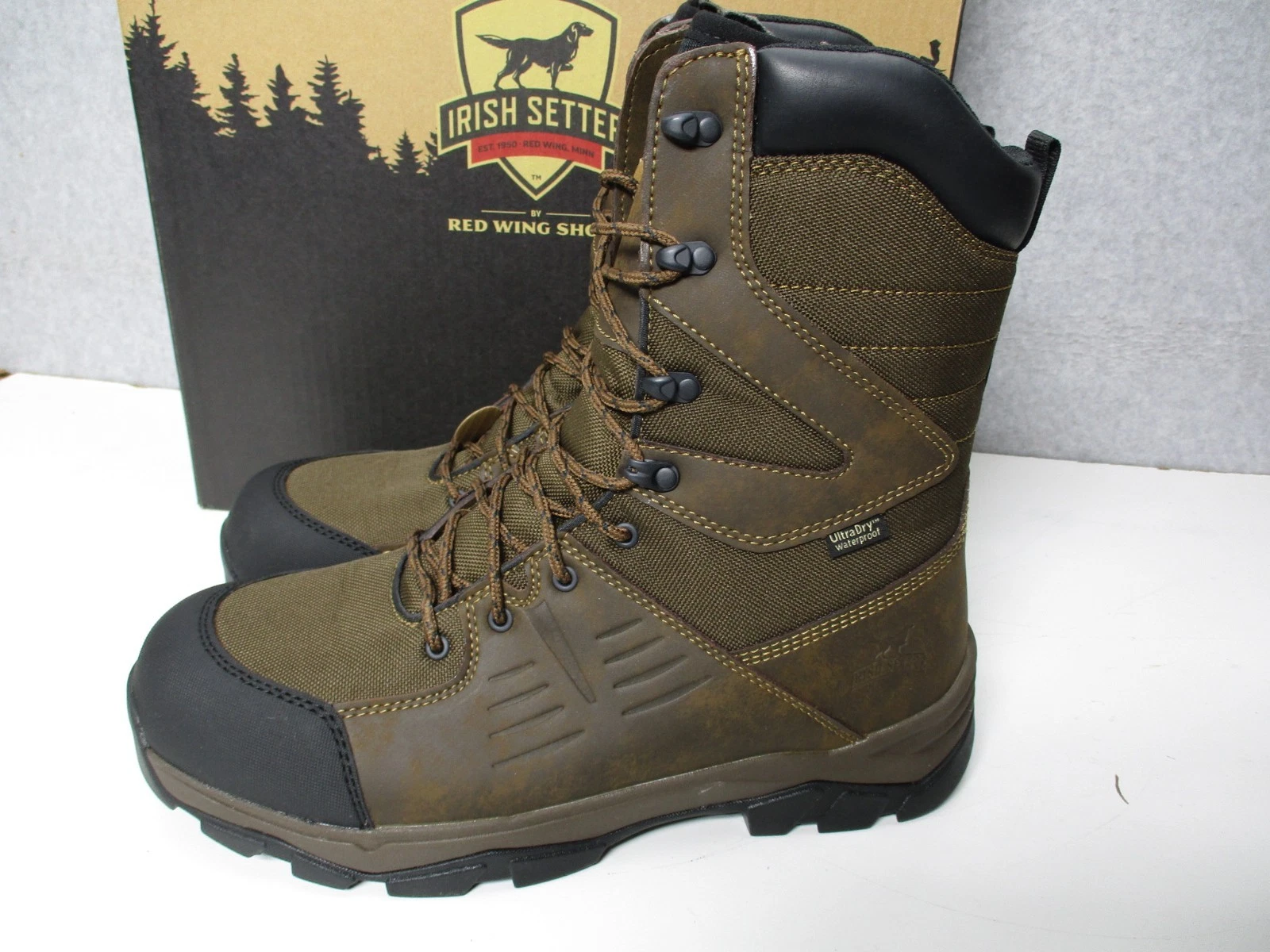 Irish Setter Terrain 10" Waterproof Hunting Boots Brown Mens Sz 12 EE/Wide