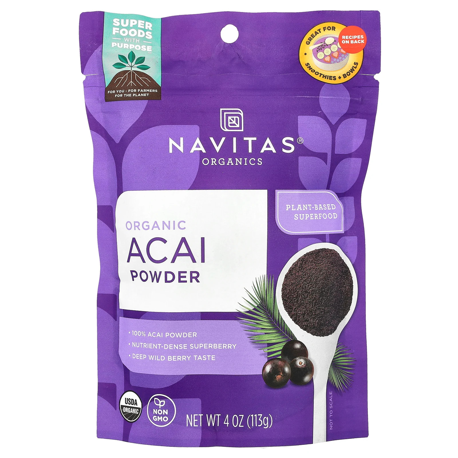 Organic Acai Powder, 4 oz (113 g)