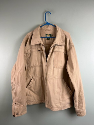 #ad #ad Cabela#x27;s Full zip Men#x27;s Jacket Beige Unlined Cotton Hunting Chore 2XL Tall XXLT $32.39