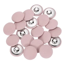 20Pcs Fabric Cloth Covered Button, 30mm 48L Metal Shank Buttons, Pink