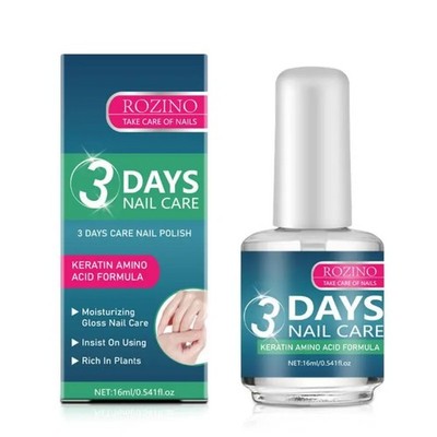 ROZINO 3 Days Nail Care Formula, Keratin Amino Acid & Aloe Nail Treatment 16ml