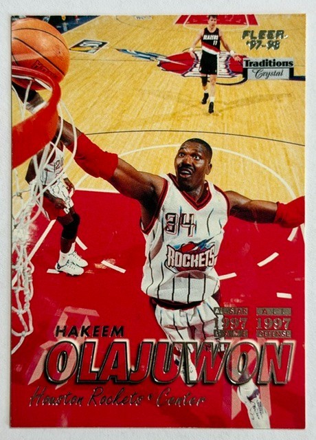 1997-98 Fleer Hakeem Olajuwon #34 Crystal HOF Houston Rockets