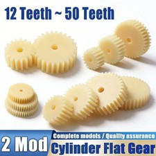 2 Module Plastic Nylon Spur Gear 6/8/10mm Bore , Cylinder Flat Gears 12~50 Teeth