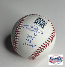 Joc Pederson Signed 2020 WS Ball '2020 WS Champs' Dodgers BAS WH34974