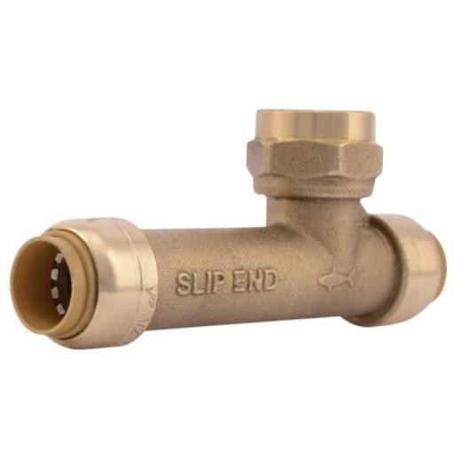 1/2 inch FNPT Slip Adapter, Push To Connect Brass Plumbing Fitting, 1/2 in.