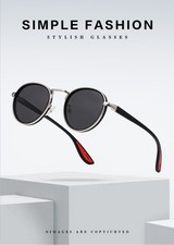 Large Retro Round Sunglasses Vintage Oval Glasses Mixed-color Frames Unisex