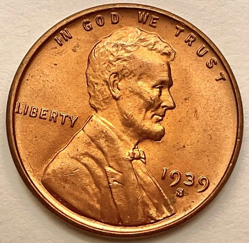 1939-S  Choice Uncirculated BU Red RD - Lincoln Wheat Cent  ~ B738